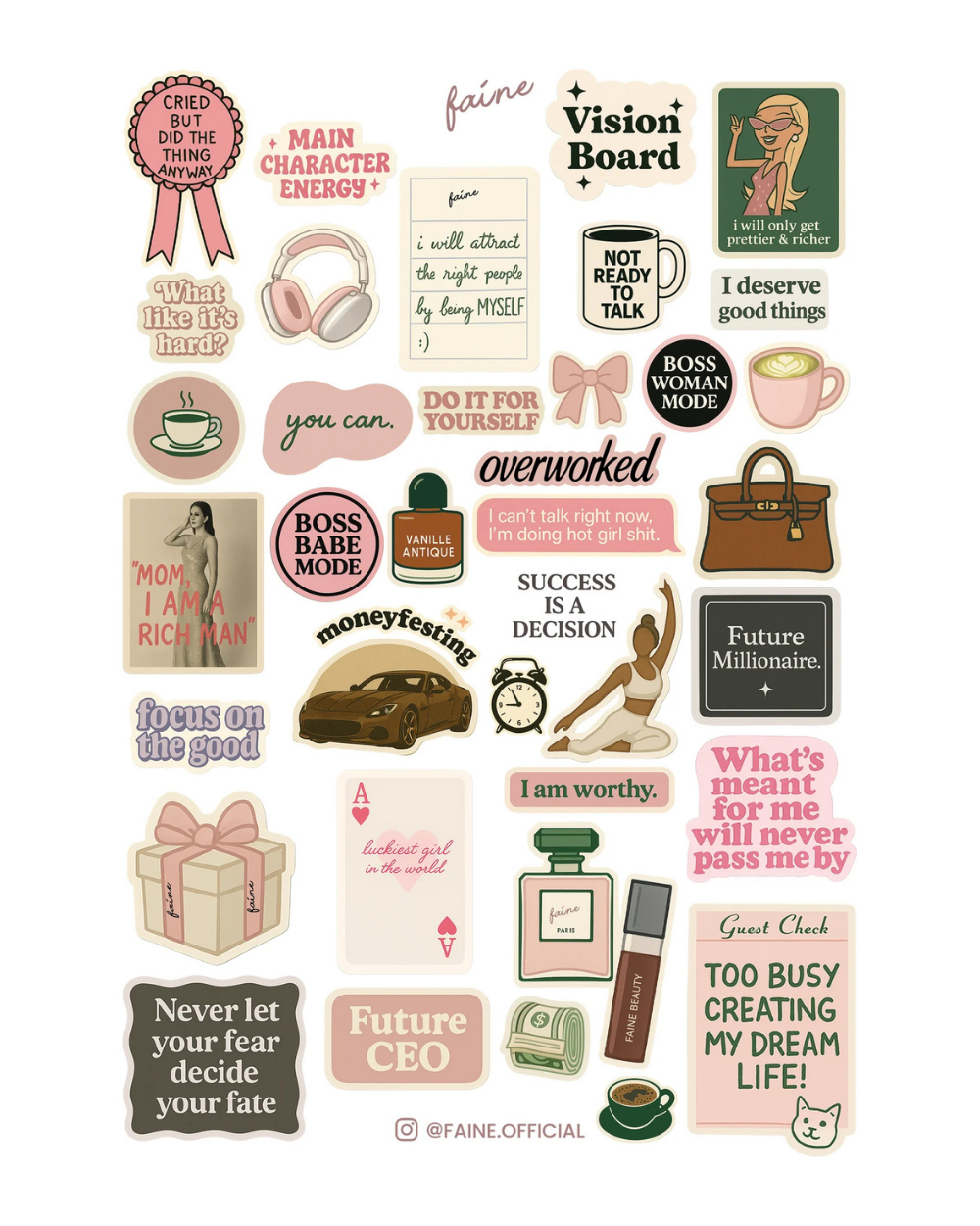 FAINE Girl Boss Stickers