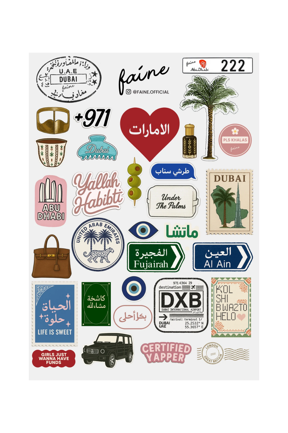 FAINE Arabic Stickers