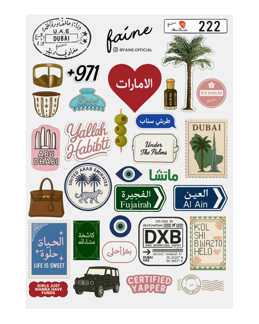 FAINE Arabic Stickers