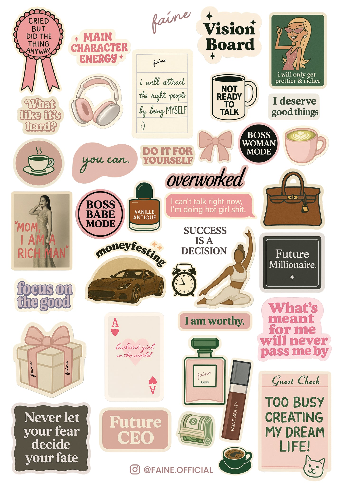 FAINE Girl Boss Stickers