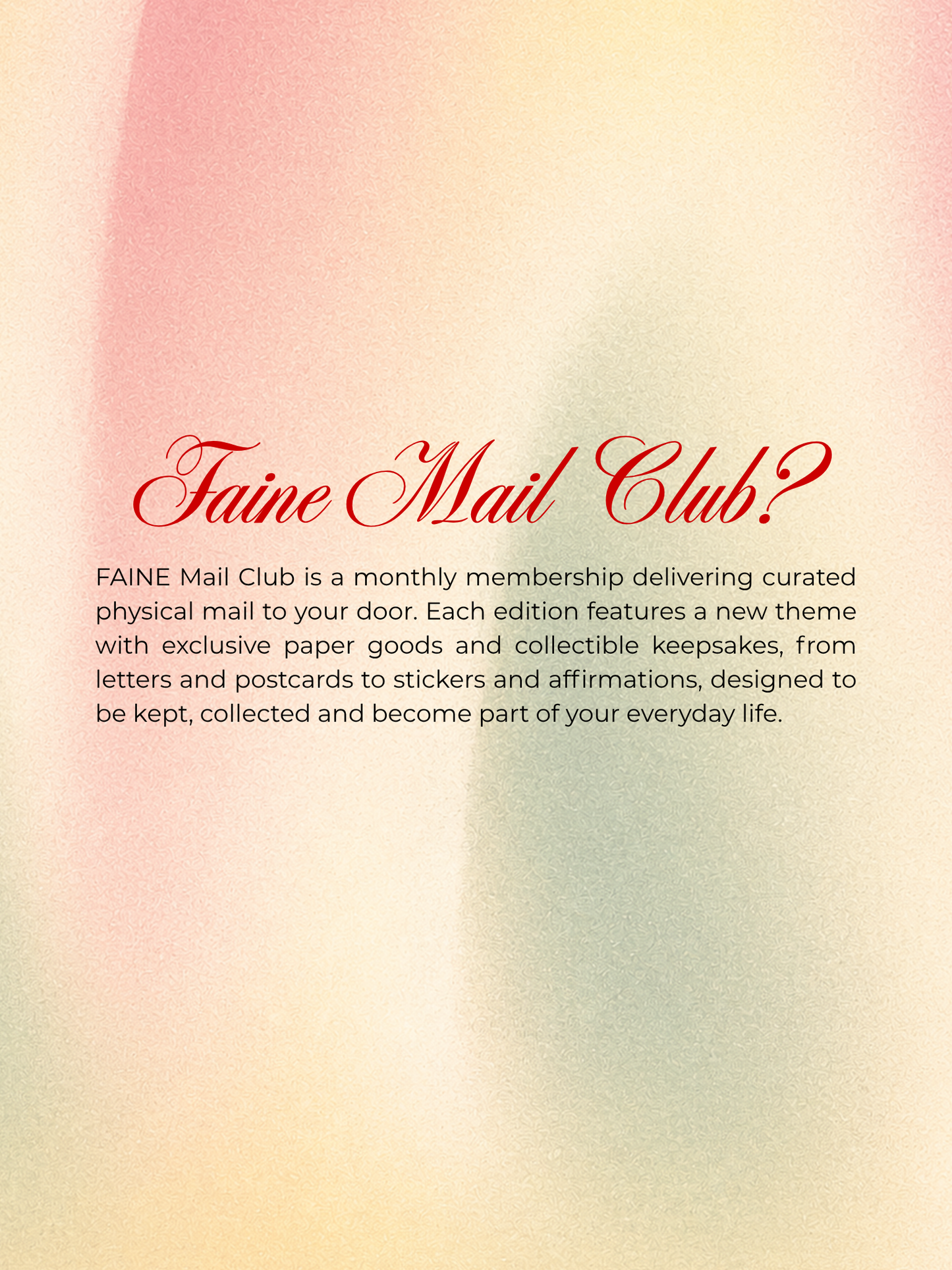 FAINE Slow Mail Club