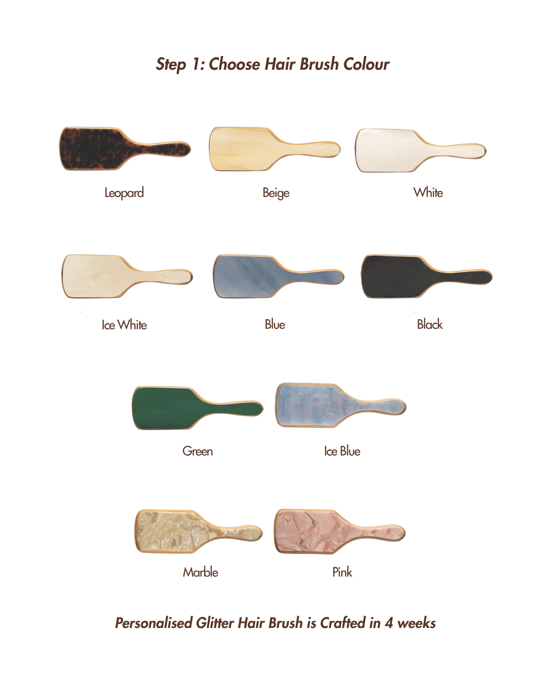 Personalised Glitter Hair Brush