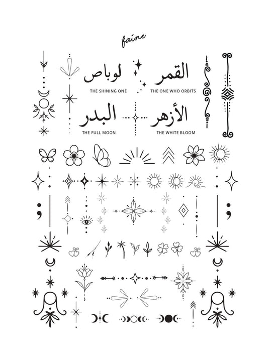 Faine Fine Line Temporary Tattoos