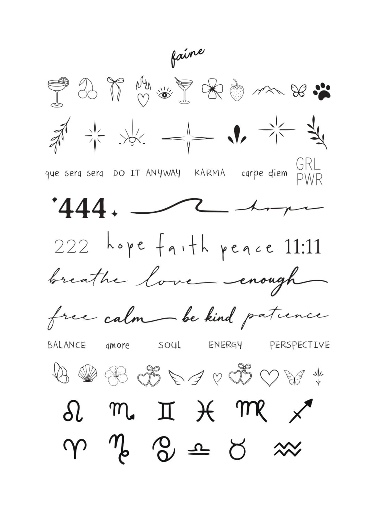 Lucky Girl Temporary Tattoos