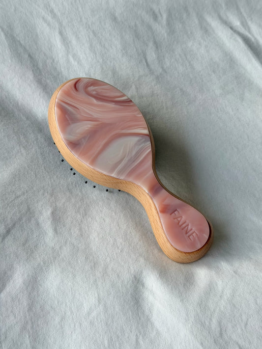 Pink Marble Mini Hair Brush