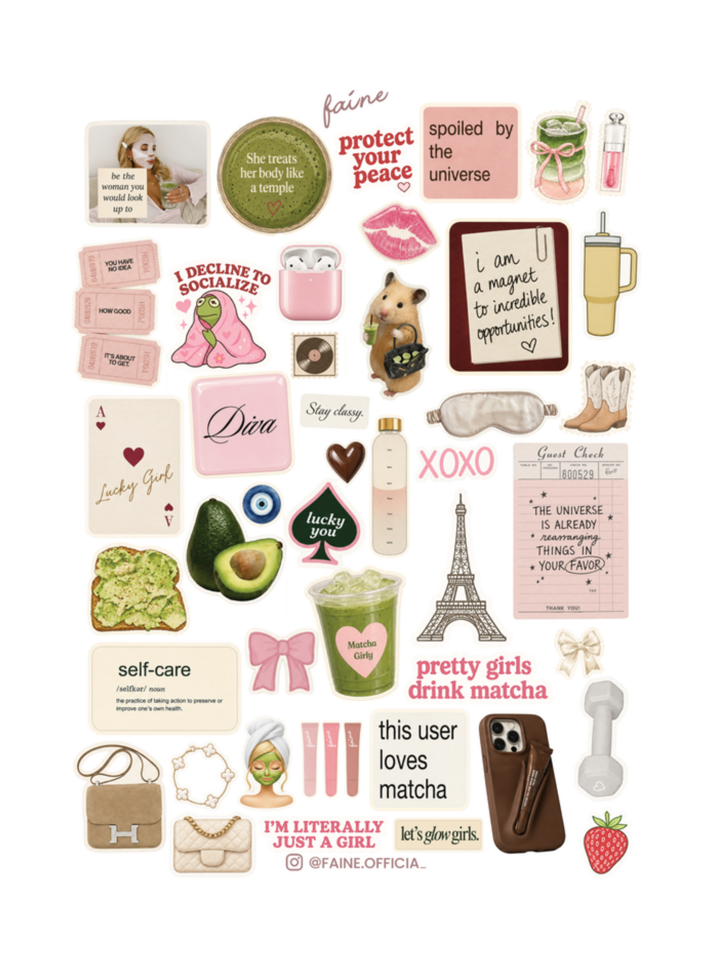 Faine Clean Girl Stickers